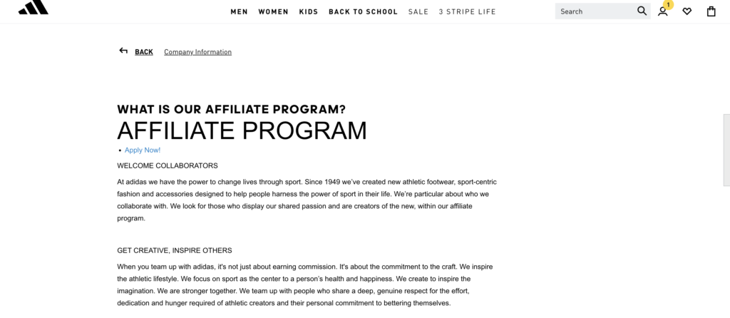 Adidas Affiliate Program