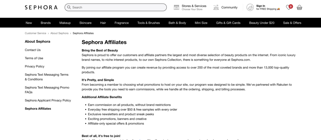 Sephora Affiliate Program