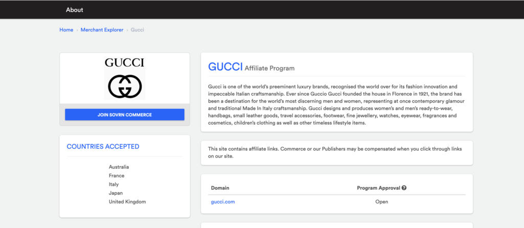 Gucci Affiliate Program